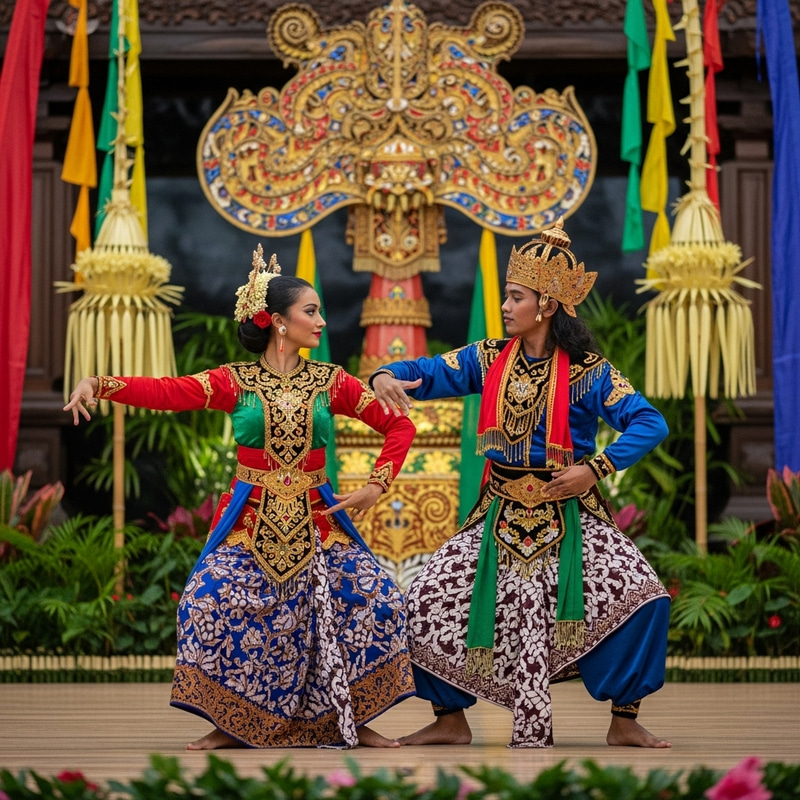 Vibrant Traditional Javanese Dance Performance Vibrant Traditional Javanese Dance Performance
