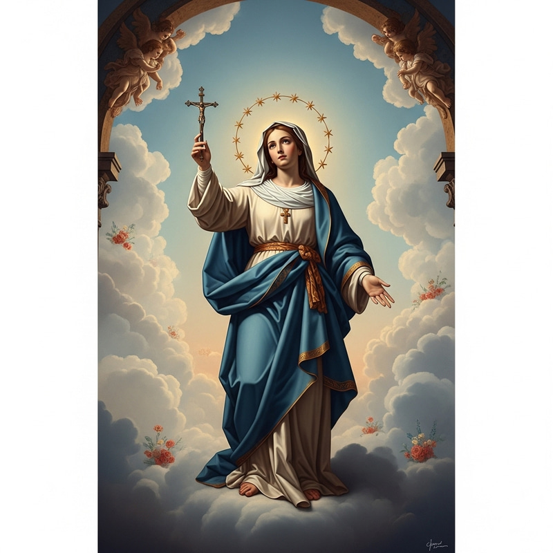 Divine Tranquility: Portrait of Mary in Renaissance Style Divine Tranquility: Portrait of Mary in Renaissance Style