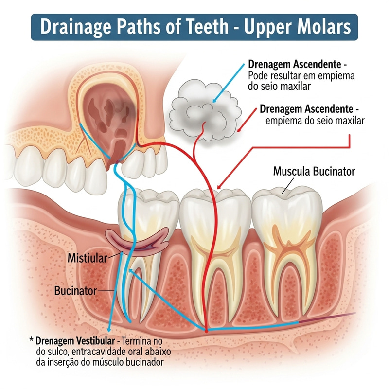 Illustrated Dental Drainage Pathways of Upper Molars Illustrated Dental Drainage Pathways of Upper Molars
