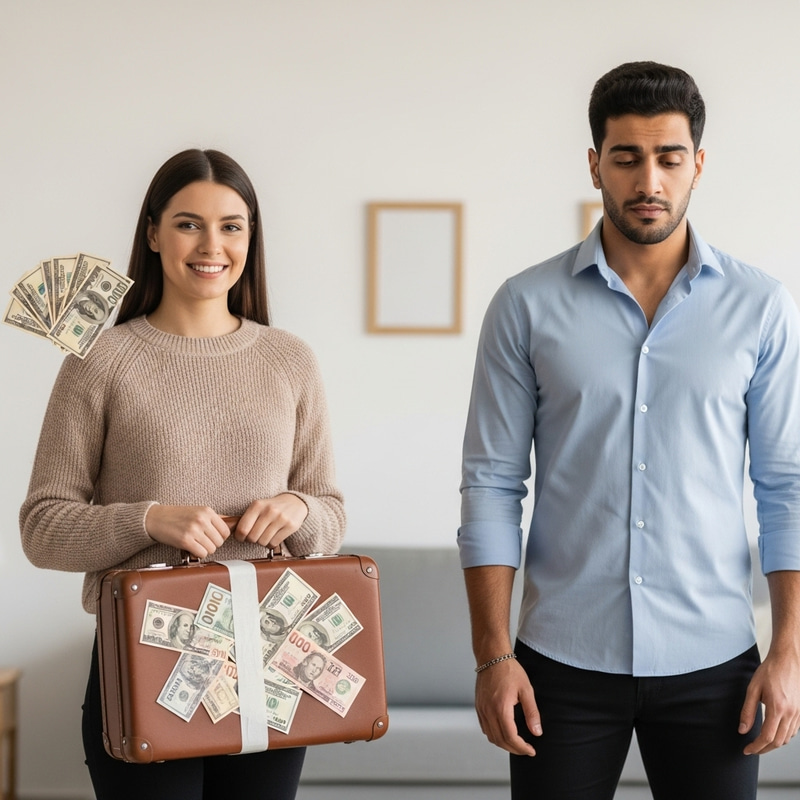 Emotional Divorce Scene: Woman's Financial Victory, Man's Loss Emotional Divorce Scene: Woman's Financial Victory, Man's Loss