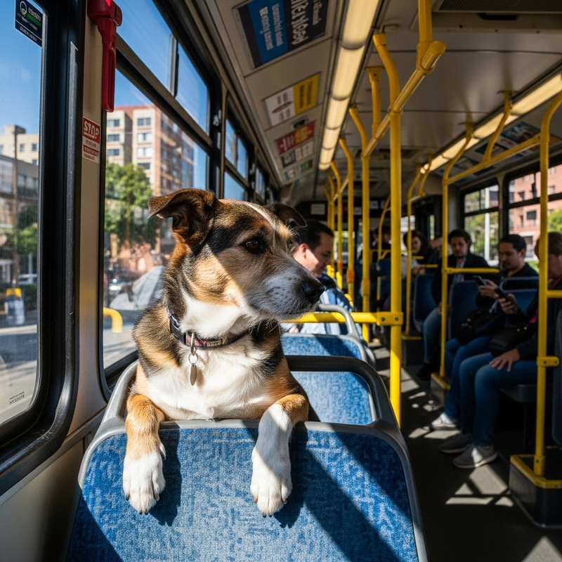 Dog on Bus - Cute Canine Journey Dog on Bus - Cute Canine Journey