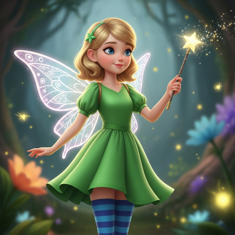 Youthful Girl with Butterfly-like Wings and Wand | Fantasy Art Youthful Girl with Butterfly-like Wings and Wand | Fantasy Art