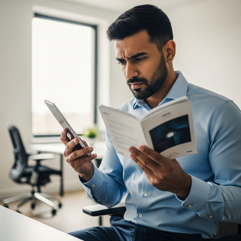 Focused Salesperson in Modern Office