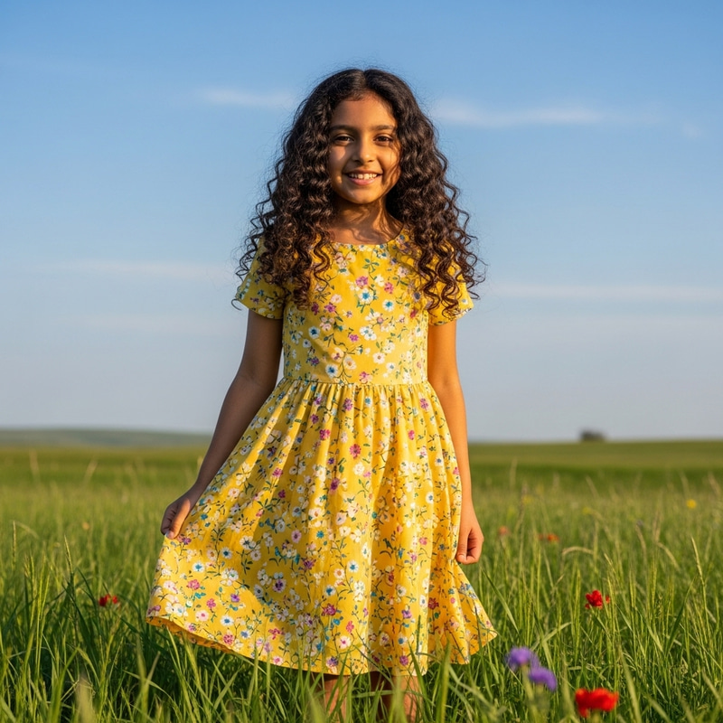 Beautiful South Asian Girl in Vibrant Yellow Dress | Stunning Image