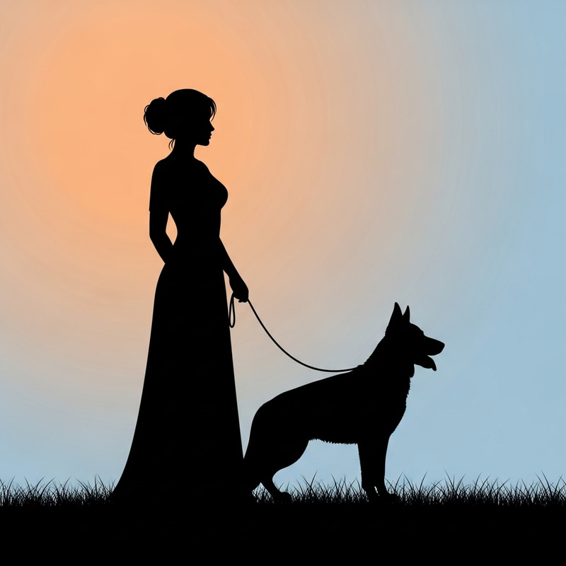 Woman and German Shepherd Silhouette: Unbreakable Bond