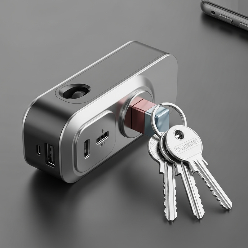 Cool Magnetic Key Holder with Charging Ports | Convenient Prototype Cool Magnetic Key Holder with Charging Ports | Convenient Prototype