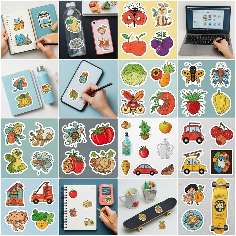 Lively & Vibrant Sticker Designs for Kids | Animals, Fruits, Cars & More Lively & Vibrant Sticker Designs for Kids | Animals, Fruits, Cars & More