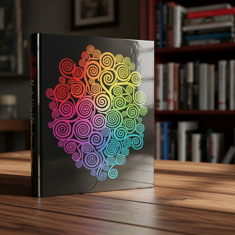 Colorful Hardcover Book on Wooden Table