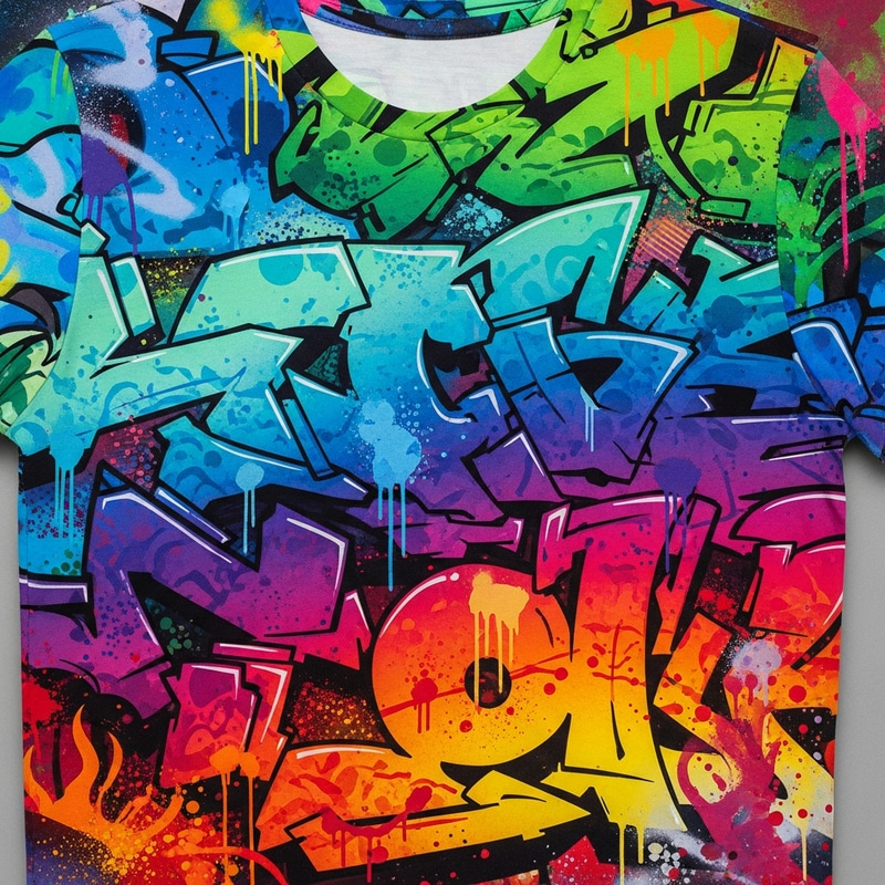 Vibrant Graffiti T-Shirt Design | Abstract Spray Paint Art Vibrant Graffiti T-Shirt Design | Abstract Spray Paint Art