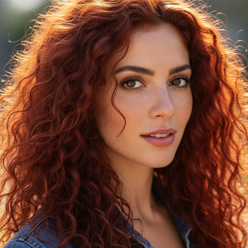 Beautiful Redhead with Curly Hair | Medium-Sized Locks Beautiful Redhead with Curly Hair | Medium-Sized Locks