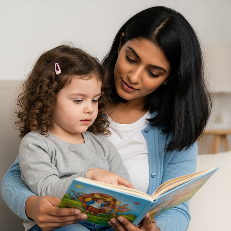 Heartwarming Mother-Daughter Moment: Storybook Time Instead of Cigarette Heartwarming Mother-Daughter Moment: Storybook Time Instead of Cigarette