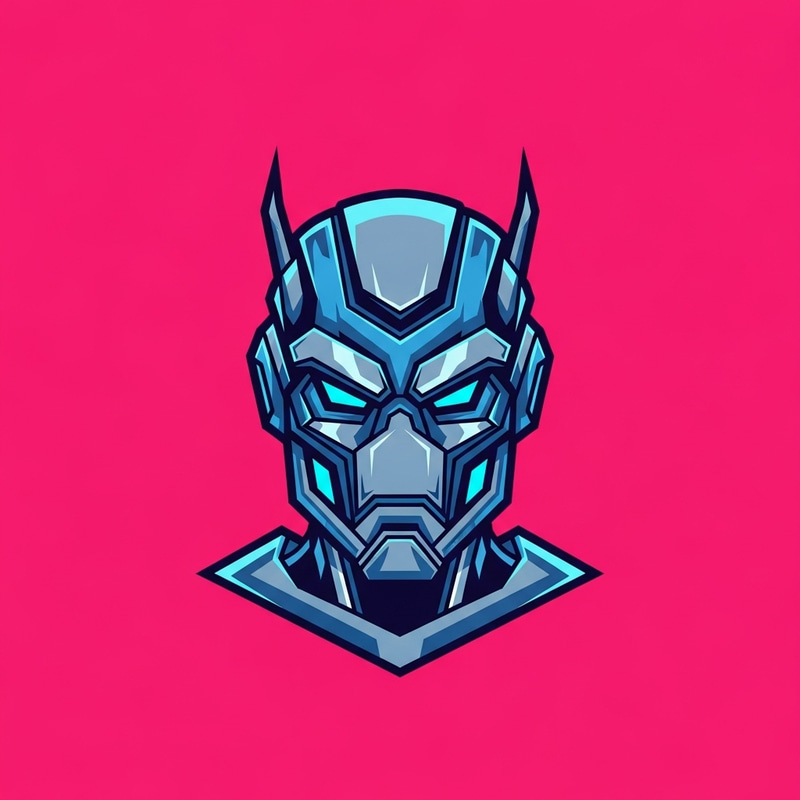 Cool Futuristic Bot Logo on Pink Background Cool Futuristic Bot Logo on Pink Background