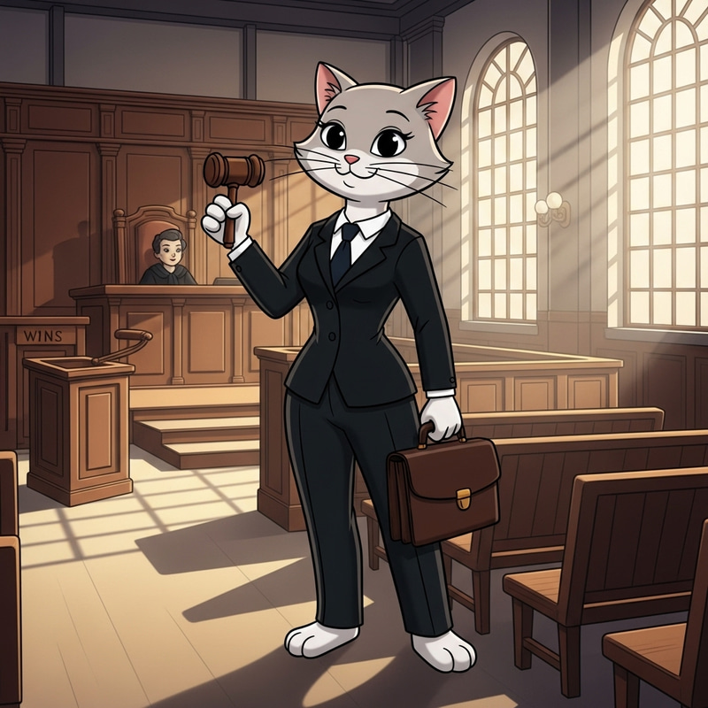 Hello Kitty Lawyer: Cute Cartoon Cat in Court Hello Kitty Lawyer: Cute Cartoon Cat in Court