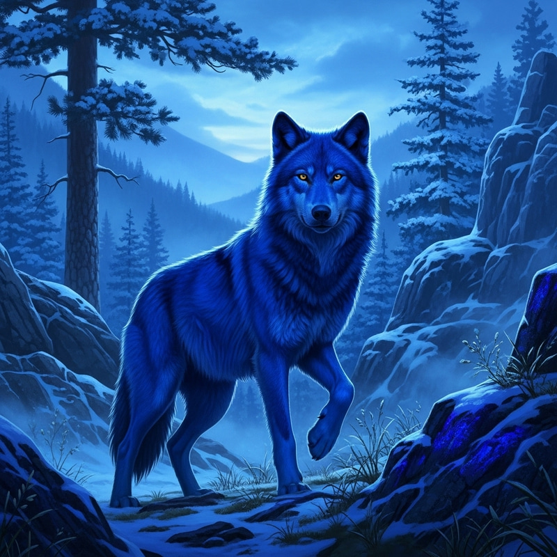 Blue Wolf in Wilderness Blue Wolf in Wilderness