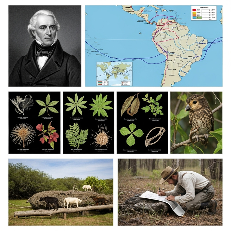 Alexander von Humboldt: Classic Portrait, Exploration Map & Natural Illustrations