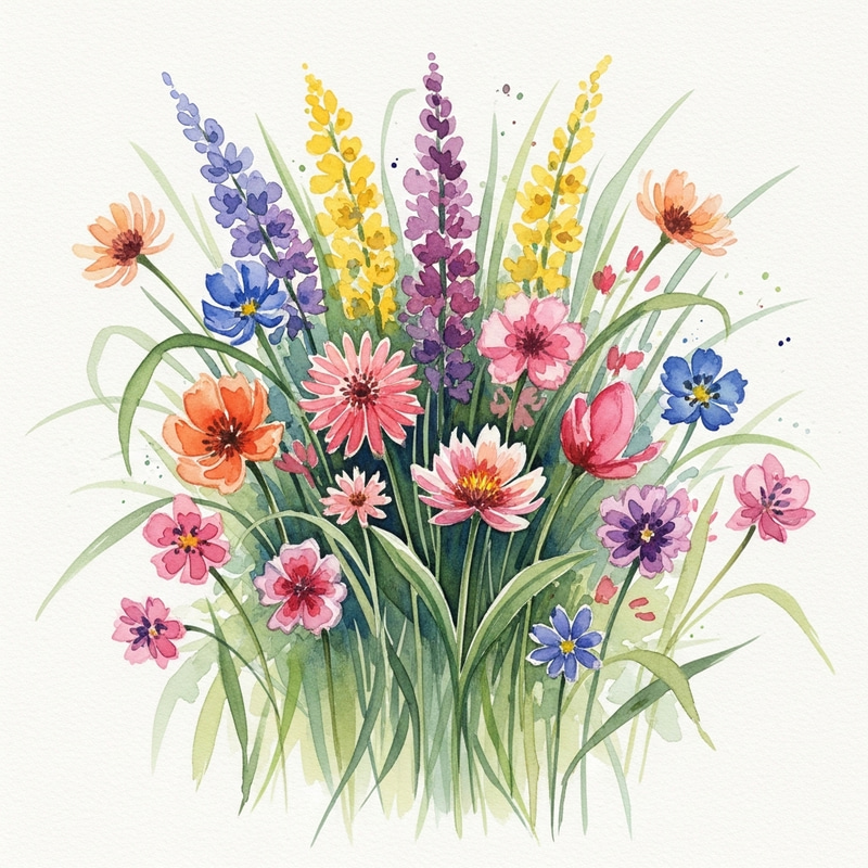 Empowering Femininity in Watercolor | Spring Flowers Artwork