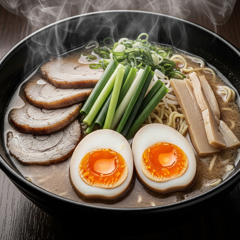 Savory Black and White Ramen Bowl Savory Black and White Ramen Bowl