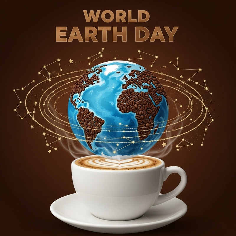 Coffee-Themed World Earth Day Poster