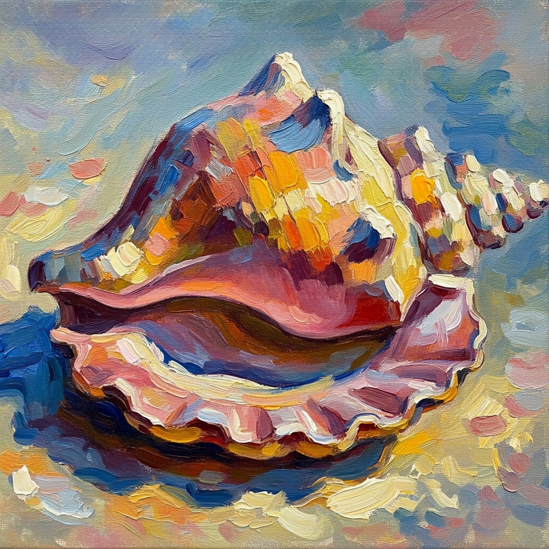 Seashell Impressionism: Vivid Colors & Textures