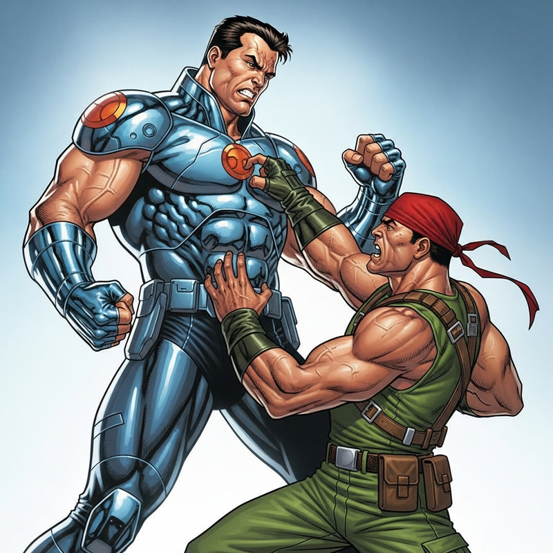Arnold Schwarzenegger vs Sylvester Stallone - Intense Battle Scene Arnold Schwarzenegger vs Sylvester Stallone - Intense Battle Scene
