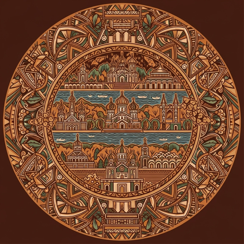 Mezen Folk Art Design - Arkhangelsk City Pattern Mezen Folk Art Design - Arkhangelsk City Pattern