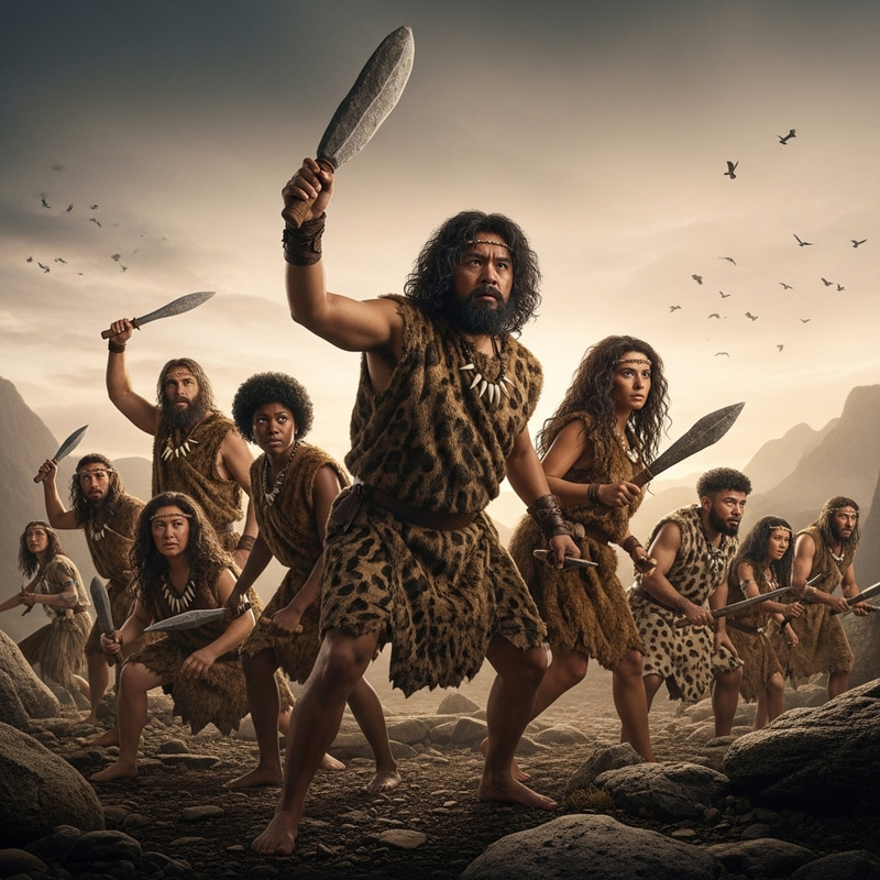 Diverse Cavepeople in Intense Stone Age Hunt