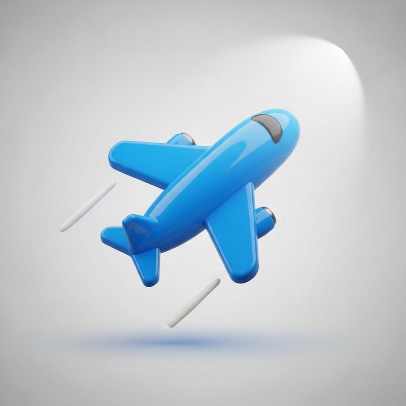 3D Airplane Icon: Send and Fly 3D Airplane Icon: Send and Fly