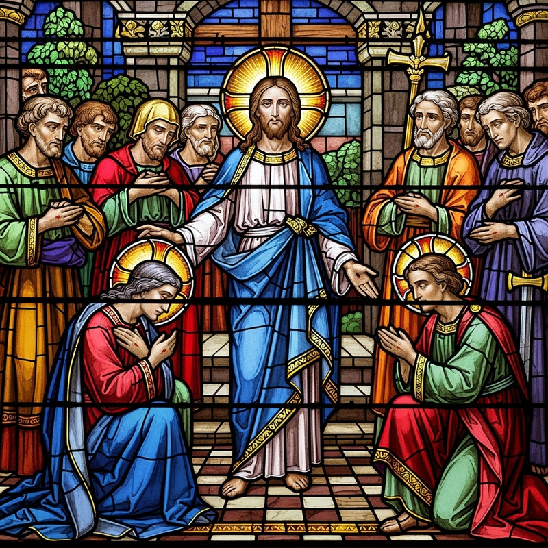 Mosaic of Jesus' Sentencing for Stained Glass Art