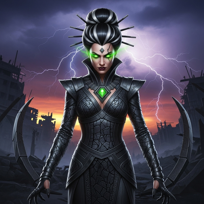 Supervillain Character: Midnight Black-Haired Domination