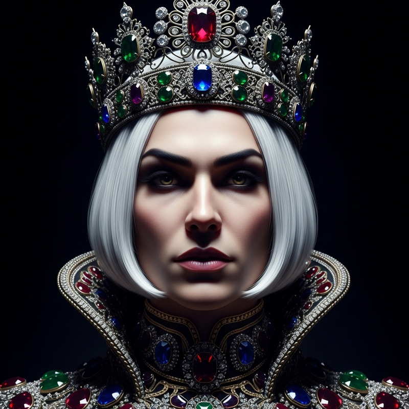 Philip Kirkorov with White Hair and Crown on Black Background Philip Kirkorov with White Hair and Crown on Black Background