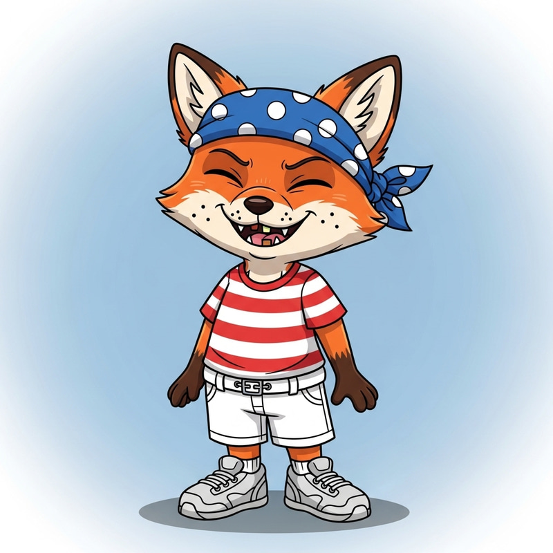 Adorable Cartoon Fox with Missing Teeth | Kids Character Design Adorable Cartoon Fox with Missing Teeth | Kids Character Design