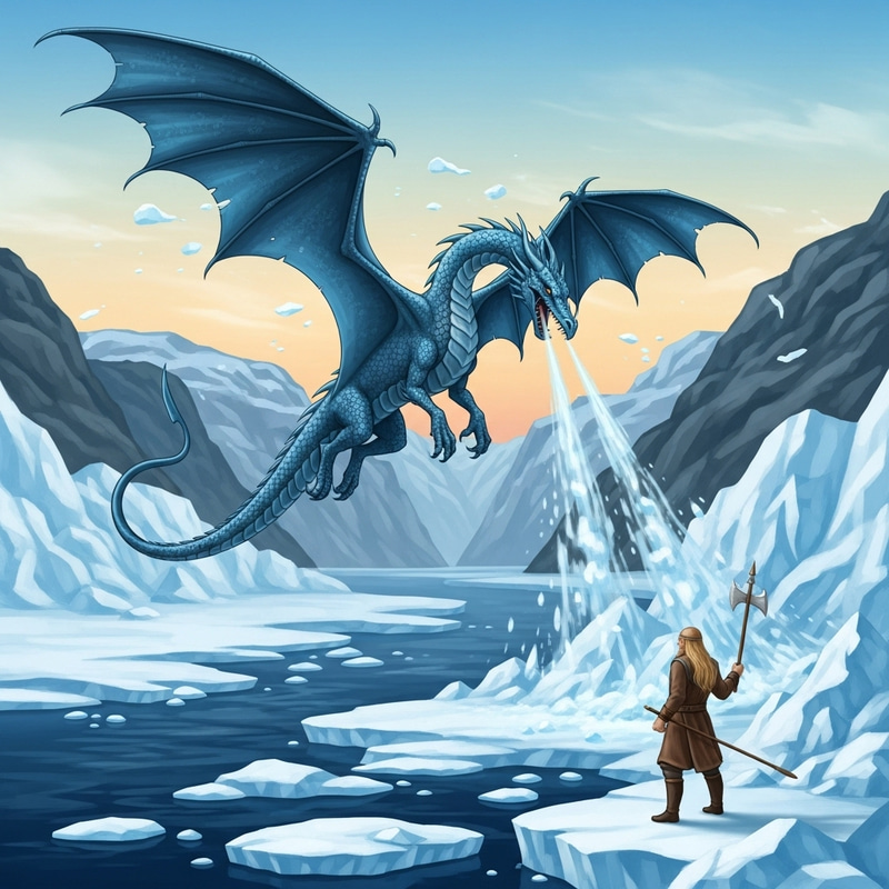 Viking Dragon: Majestic Norse Mythology Scene Viking Dragon: Majestic Norse Mythology Scene