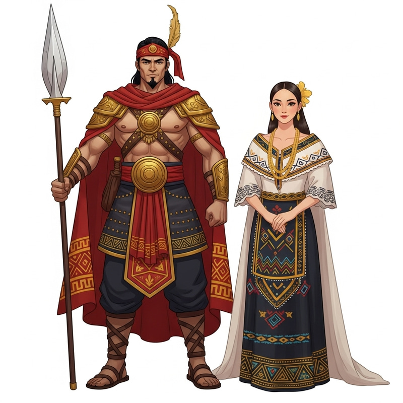 Filipino Traditional Attire with Lapu-Lapu & Maria Clara