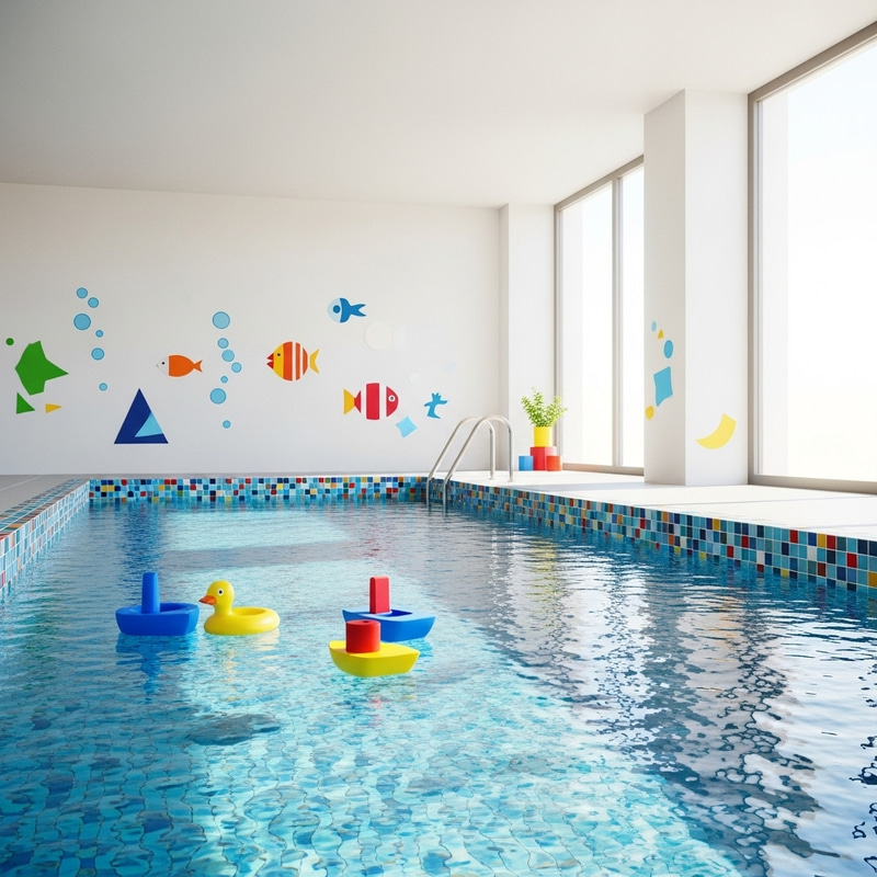 Bright & Colourful Minimal Children's Pool Interior Bright & Colourful Minimal Children's Pool Interior