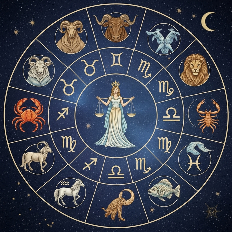 Horoscope Zodiac Signs | Astrological Circle Art Design