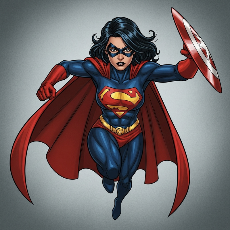 Powerful Hispanic Female Superhero | Action Pose | Comic-inspired Powerful Hispanic Female Superhero | Action Pose | Comic-inspired