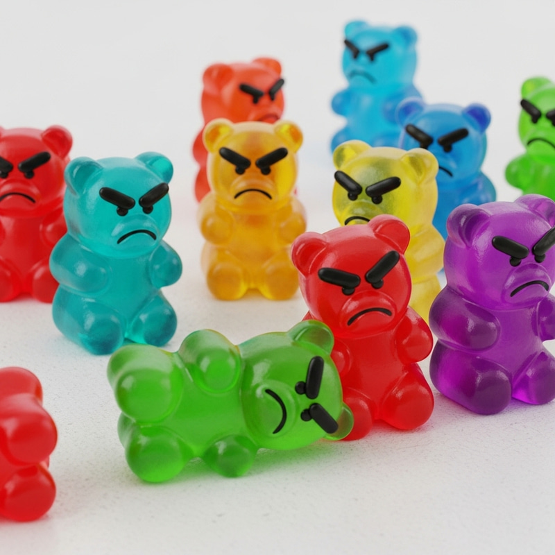 Angry Gummy Bears - Colorful and Fun Sweet Treats Angry Gummy Bears - Colorful and Fun Sweet Treats