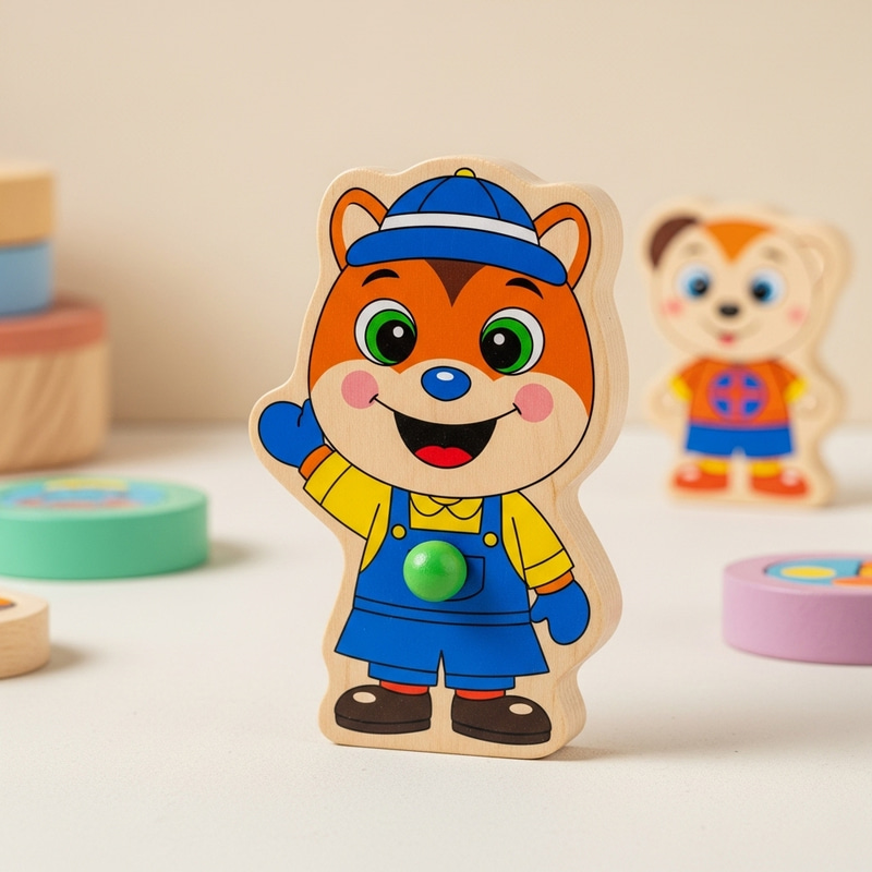 Wooden Cartoon Character Toy for Engaging Playtime Fun