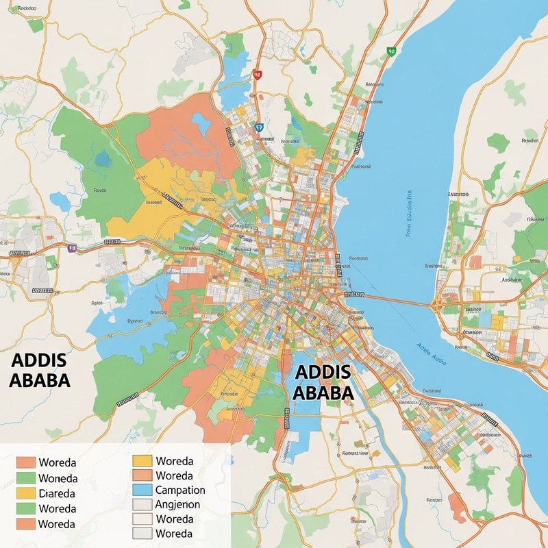 Detailed Map of Addis Ababa with Woredas Detailed Map of Addis Ababa with Woredas