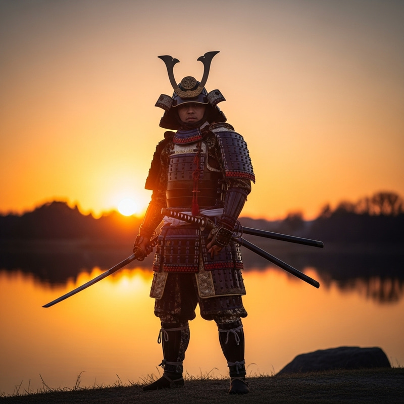 Majestic Samurai Warrior in Traditional Japanese Attire | East Asian Heritage Majestic Samurai Warrior in Traditional Japanese Attire | East Asian Heritage