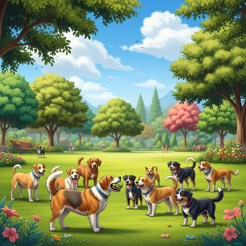 Cute Dog Playing Ball with Pack in Park | Fun Dog Activity Cute Dog Playing Ball with Pack in Park | Fun Dog Activity