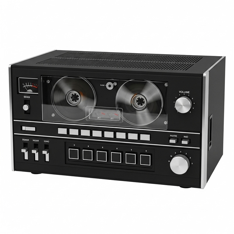 Vintage Black Tape Recorder | Minimalistic Cassette Player Vintage Black Tape Recorder | Minimalistic Cassette Player