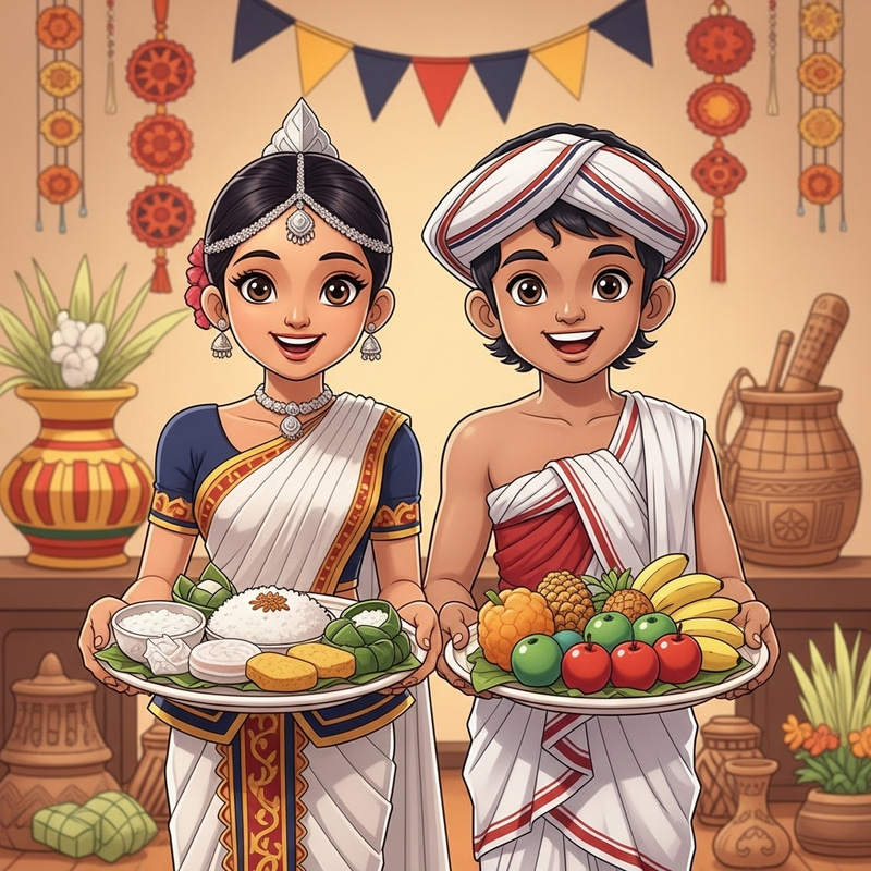 Celebrating New Year with Sinhala Girl and Tamil Boy Celebrating New Year with Sinhala Girl and Tamil Boy