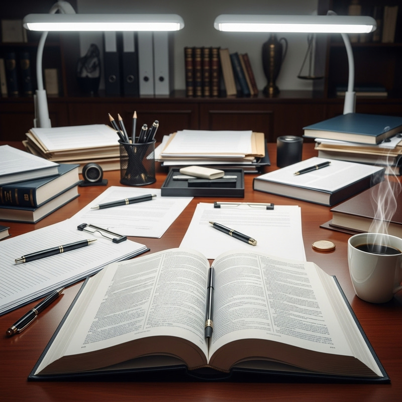 Diligent Lawyer's Workspace | Legal Documents and Desk Setup