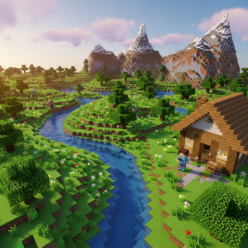 Explore Minecraft: Blocky Virtual Worlds & Serene Settings