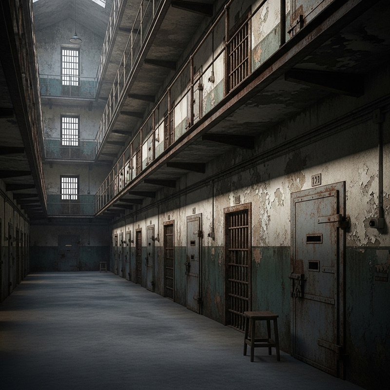 Penitentiary Bars: Eerie Prison Atmosphere Penitentiary Bars: Eerie Prison Atmosphere