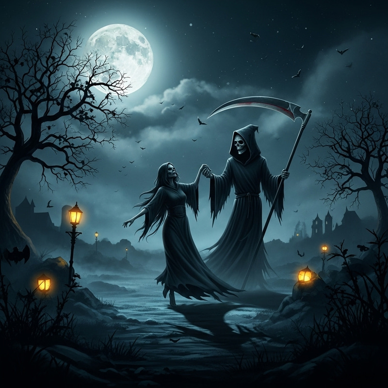 Surreal Whimsigoth Painting | Dance of Life and Death Surreal Whimsigoth Painting | Dance of Life and Death