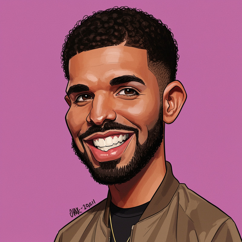 Drake Funny Caricature - Unique Art Piece