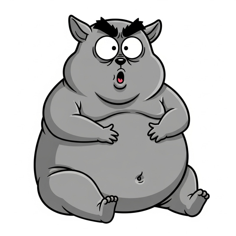 Plump Seated Animal Character Combo - Humorous Waiting Concept Plump Seated Animal Character Combo - Humorous Waiting Concept