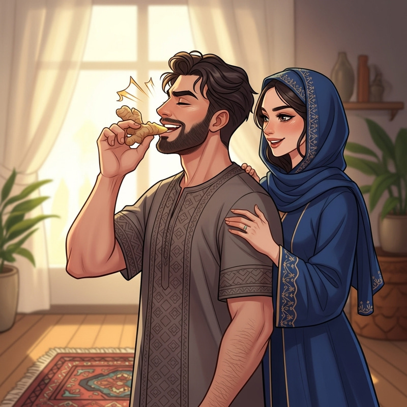 Man Empowered by Ginger Enjoying Time with Wife Man Empowered by Ginger Enjoying Time with Wife